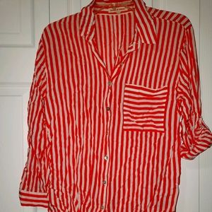 Red & White striped long/mid sleeve shirt